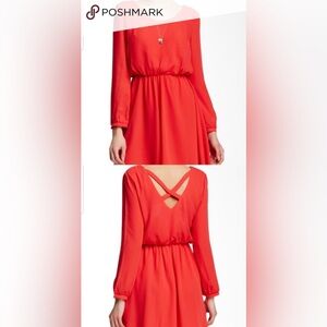 Lush Long Sleeve Dress Criss Cross Back